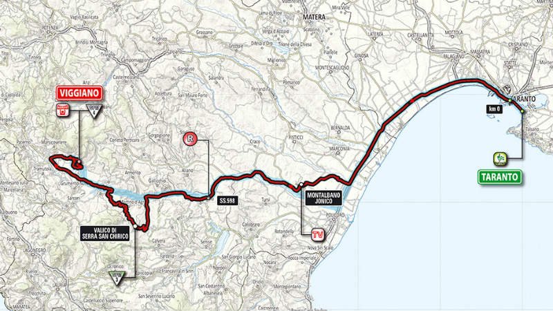 Mapa de como es la quinta etapa del Giro 2014