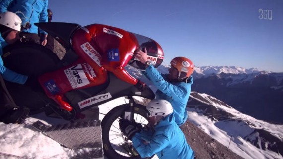 Eric Barone logro record mundial de velocidad en bicicletas mtb sobre nieve