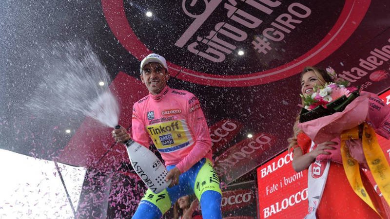 Alberto Contador quinta etapa del Giro de Italia Maglia Rosa