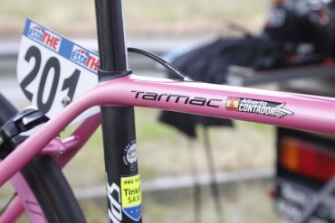 Bicicleta Specialized S Works Tarmac rosada de Alberto Contador Giro de Italia 2015